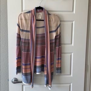 Multi colored striped cardigan